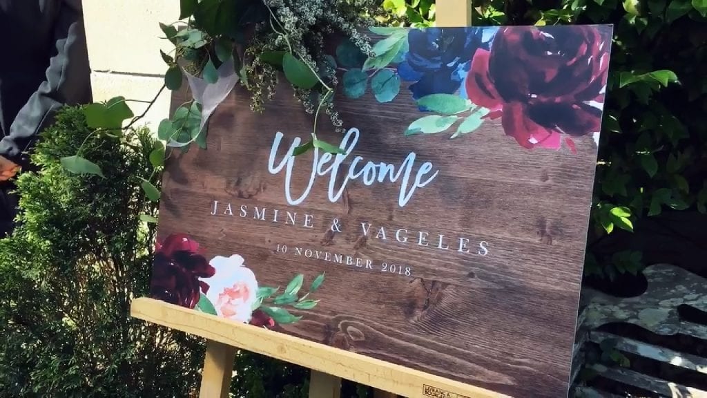 Jasmine and Vageles Wedding Sign